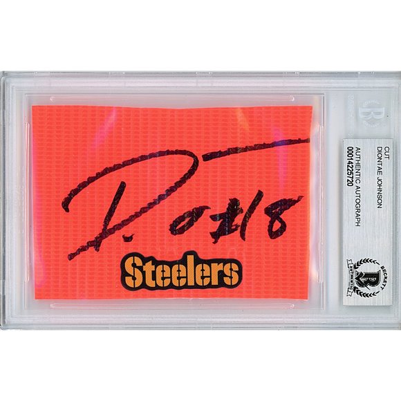 Diontae Johnson Signed Steelers Football Pylon Piece Beckett Slab Autograph BAS - Picture 1 of 5